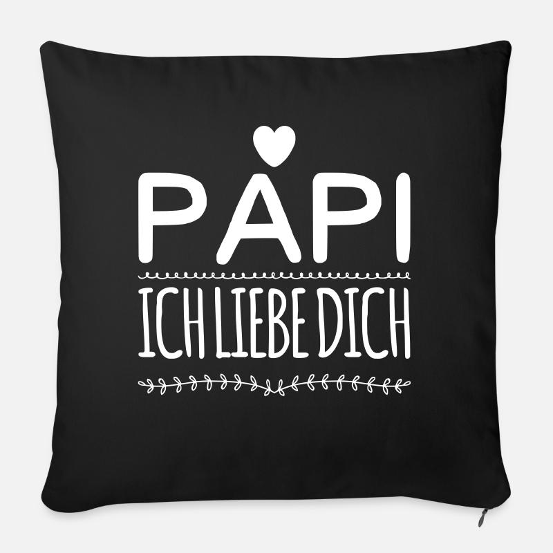 Papi Dad Love - Sofa pillowcase 17,3'' x 17,3'' (45 x 45 cm) - black