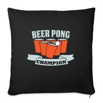 Beerpong - Housse de coussin décorative 45 x 45 cm - noir - Devant