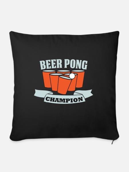 Beerpong - Sofakissenbezug 45 x 45 cm - Schwarz