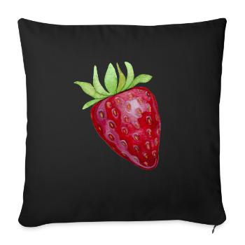 Fraise - Housse de coussin décorative 45 x 45 cm - noir - Devant