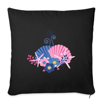Underwater love - Sofa pillowcase 17,3'' x 17,3'' (45 x 45 cm) - black - Front
