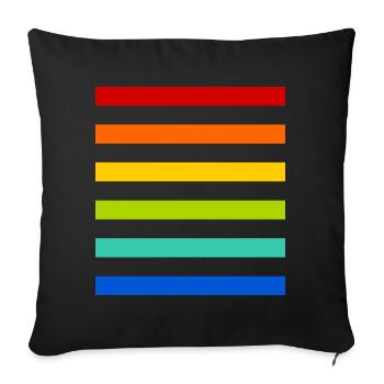 Rainbow Stripes - Sofa pillowcase 17,3'' x 17,3'' (45 x 45 cm) - black - Front