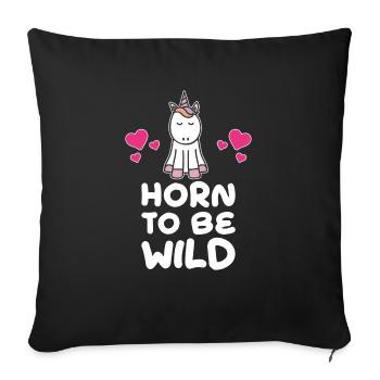 Einhorn - Sofakissenbezug 45 x 45 cm - Schwarz - Vorne