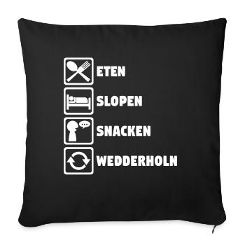 Low German - Sofa pillowcase 17,3'' x 17,3'' (45 x 45 cm) - black - Front