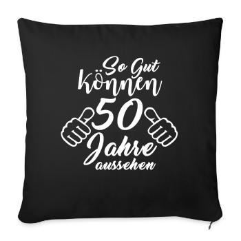 50ème anniversaire - Housse de coussin décorative 45 x 45 cm - noir - Devant