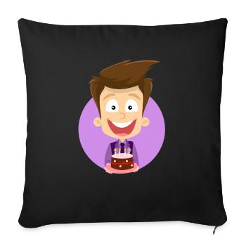 Garçon d'anniversaire - Housse de coussin décorative 45 x 45 cm - noir - Devant