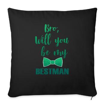 Frère du mariage marié, cadeau de mariage - Housse de coussin décorative 45 x 45 cm - noir - Devant