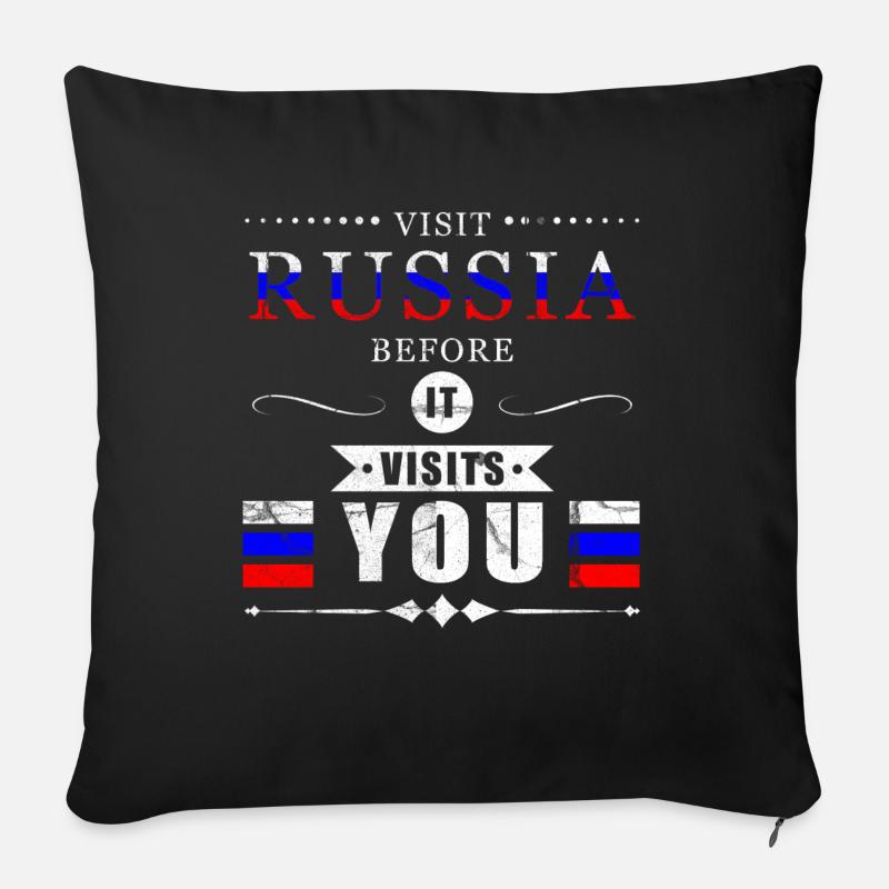 Russia Russland - Sofakissenbezug 45 x 45 cm - Schwarz