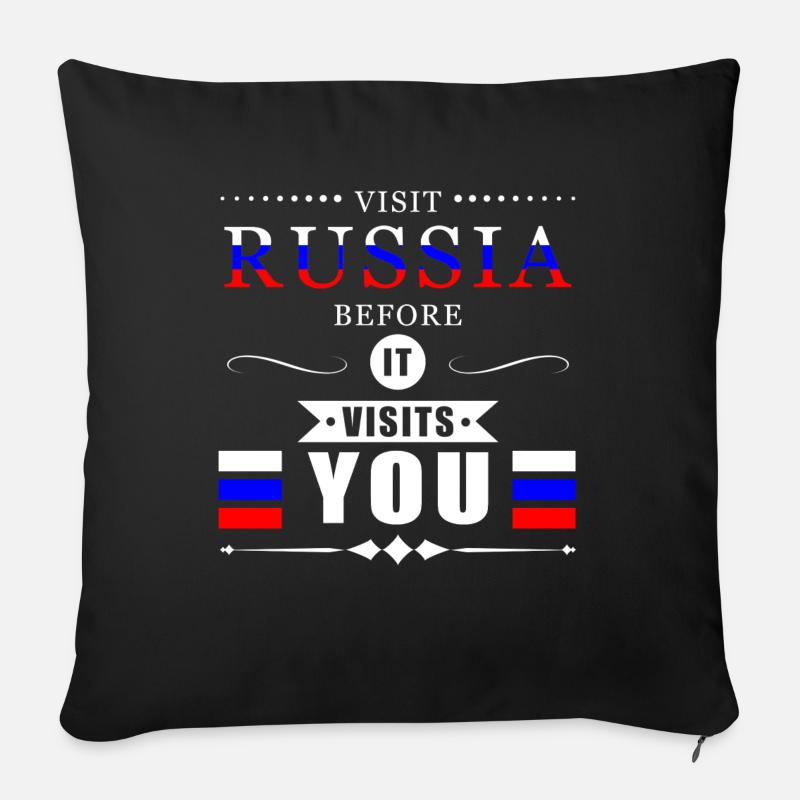 Russia Russland - Sofakissenbezug 45 x 45 cm - Schwarz