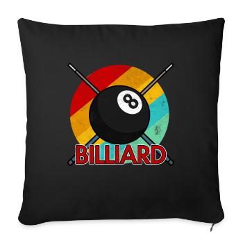 Billardkugel Billiard Billard Queue Snooker Pool - Housse de coussin décorative 45 x 45 cm - noir - Devant