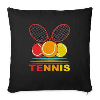 tennis racket - Sofa pillowcase 17,3'' x 17,3'' (45 x 45 cm) - black - Front