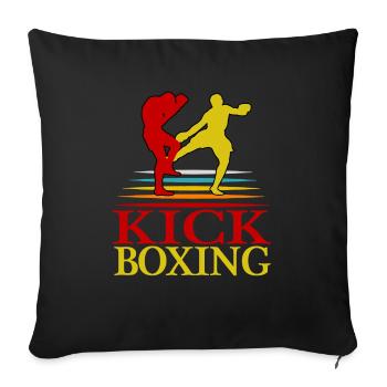 Kickboxen Boxen Kampfsport Kickboxing Muay Thai - Sofakissenbezug 45 x 45 cm - Schwarz - Vorne