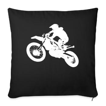 Motorcycle rider - Sofa pillowcase 17,3'' x 17,3'' (45 x 45 cm) - black - Front