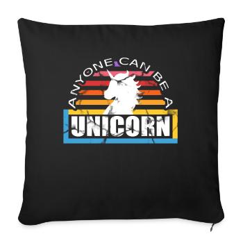cute funny unicorn girl unicorn gift - Sofa pillowcase 17,3'' x 17,3'' (45 x 45 cm) - black - Front