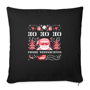 HO HO HO Merry Christmas Shirt Gift - Sofa pillowcase 17,3'' x 17,3'' (45 x 45 cm) - black - Front