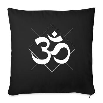 OM Zeichen - Sofakissenbezug 45 x 45 cm - Schwarz - Vorne