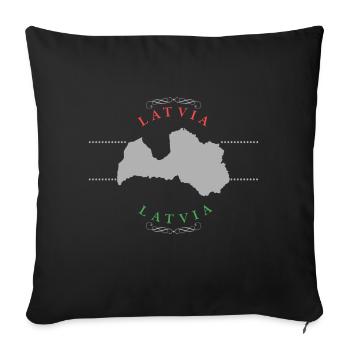 Latvia Latvian Baltics - Sofa pillowcase 17,3'' x 17,3'' (45 x 45 cm) - black - Front