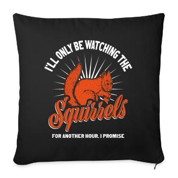 Squirrel Autumn - Sofa pillowcase 17,3'' x 17,3'' (45 x 45 cm) - black - Front