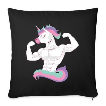 Unicorn Sport Gay Homo Gay - Sofa pillowcase 17,3'' x 17,3'' (45 x 45 cm) - black - Front