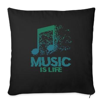 Musical symbols music - Sofa pillowcase 17,3'' x 17,3'' (45 x 45 cm) - black - Front