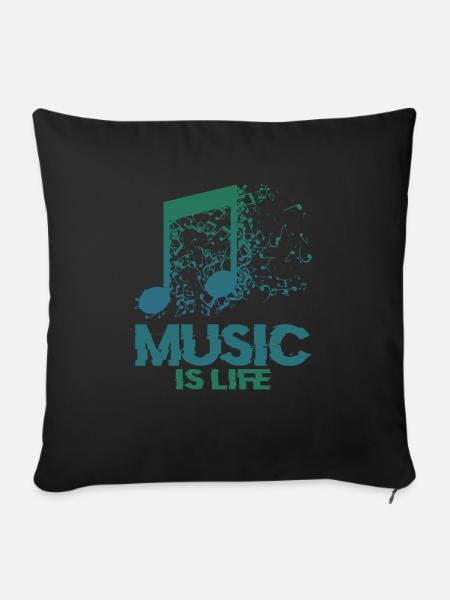 Musikalische Symbole Musik - Sofakissenbezug 45 x 45 cm - Schwarz