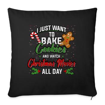 Cookies Christmas Christmas greeting gift Xmas - Sofa pillowcase 17,3'' x 17,3'' (45 x 45 cm) - black - Front