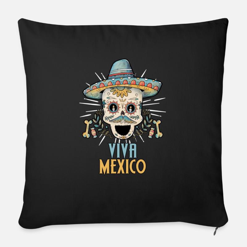 Mexiko - Sofakissenbezug 45 x 45 cm - Schwarz