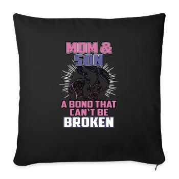 Mom and Son Mom Child Mom Love Mom - Sofa pillowcase 17,3'' x 17,3'' (45 x 45 cm) - black - Front