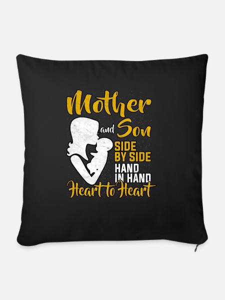 Mutter und Sohn - Sofakissenbezug 45 x 45 cm - Schwarz