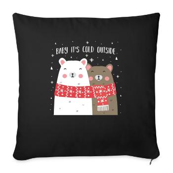 Christmas bear cute animals winter snow - Sofa pillowcase 17,3'' x 17,3'' (45 x 45 cm) - black - Front
