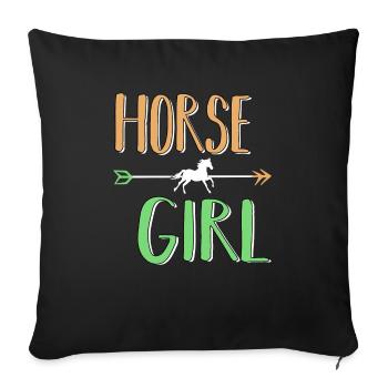 Pferd Tiere Pferde Reiten Horse Girl Pferdesprüche - Sofakissenbezug 45 x 45 cm - Schwarz - Vorne