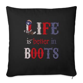 Cowboy Dallas Texas Cowboy Boots - Sofa pillowcase 17,3'' x 17,3'' (45 x 45 cm) - black - Front