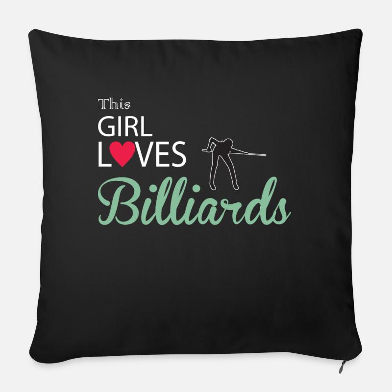billard - Housse de coussin décorative 45 x 45 cm - noir