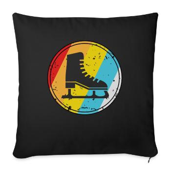Figure Skating Retro Skates Ice Skating - Sofa pillowcase 17,3'' x 17,3'' (45 x 45 cm) - black - Front