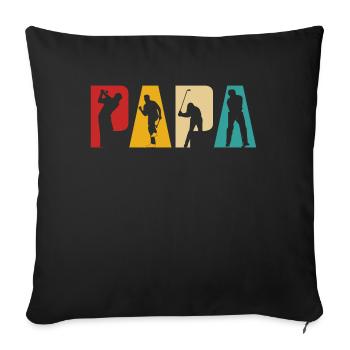 Golfer Golf Retro Golfspieler Papa Dad Vater - Sofakissenbezug 45 x 45 cm - Schwarz - Vorne