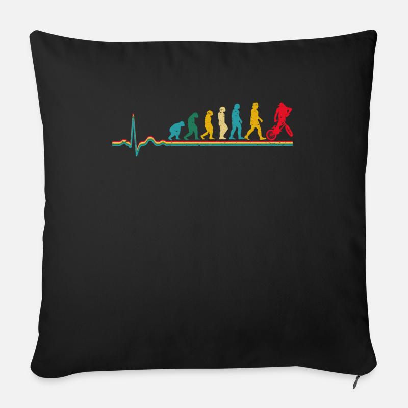 Evolution du rythme cardiaque des vélos BMX - Housse de coussin décorative 45 x 45 cm - noir