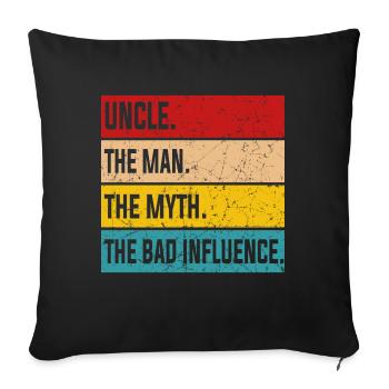 uncle - Sofa pillowcase 17,3'' x 17,3'' (45 x 45 cm) - black - Front