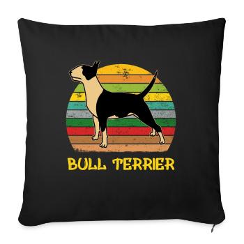 Dogs Animals Dog English Bull Terrier - Sofa pillowcase 17,3'' x 17,3'' (45 x 45 cm) - black - Front