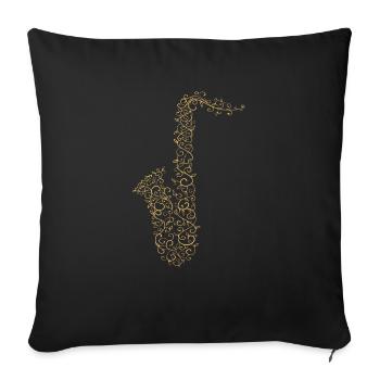 Saxofon Saxophone Orchester Orchestra Musiker - Sofakissenbezug 45 x 45 cm - Schwarz - Vorne