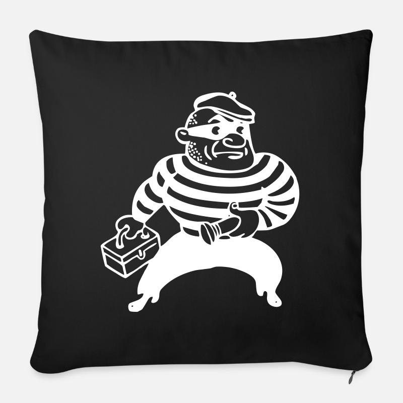 Bankräuber Panzerknacker - Sofakissenbezug 45 x 45 cm - Schwarz