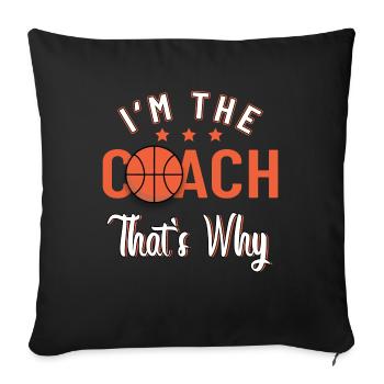 Basketball Coach Coach - Sofa pillowcase 17,3'' x 17,3'' (45 x 45 cm) - black - Front