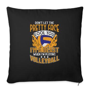 Volleyball volleyball players - Sofa pillowcase 17,3'' x 17,3'' (45 x 45 cm) - black - Front