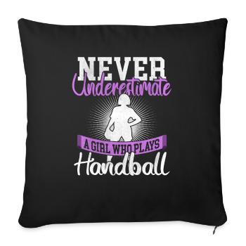 Handballer Handball - Sofa pillowcase 17,3'' x 17,3'' (45 x 45 cm) - black - Front
