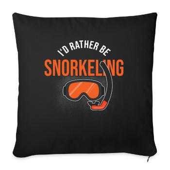 Snorkelling - Sofa pillowcase 17,3'' x 17,3'' (45 x 45 cm) - black - Front