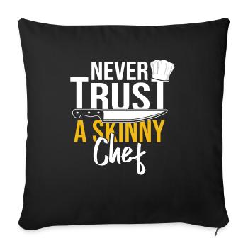 Chef cook star chef cook - Sofa pillowcase 17,3'' x 17,3'' (45 x 45 cm) - black - Front