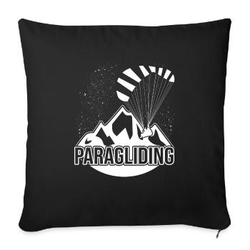 Paragliding Paragliding Paragliding - Sofa pillowcase 17,3'' x 17,3'' (45 x 45 cm) - black - Front
