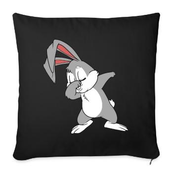 Cool lapin de paques - Housse de coussin décorative 45 x 45 cm - noir - Devant