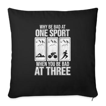 Triathlon Triathlet - Sofakissenbezug 45 x 45 cm - Schwarz - Vorne