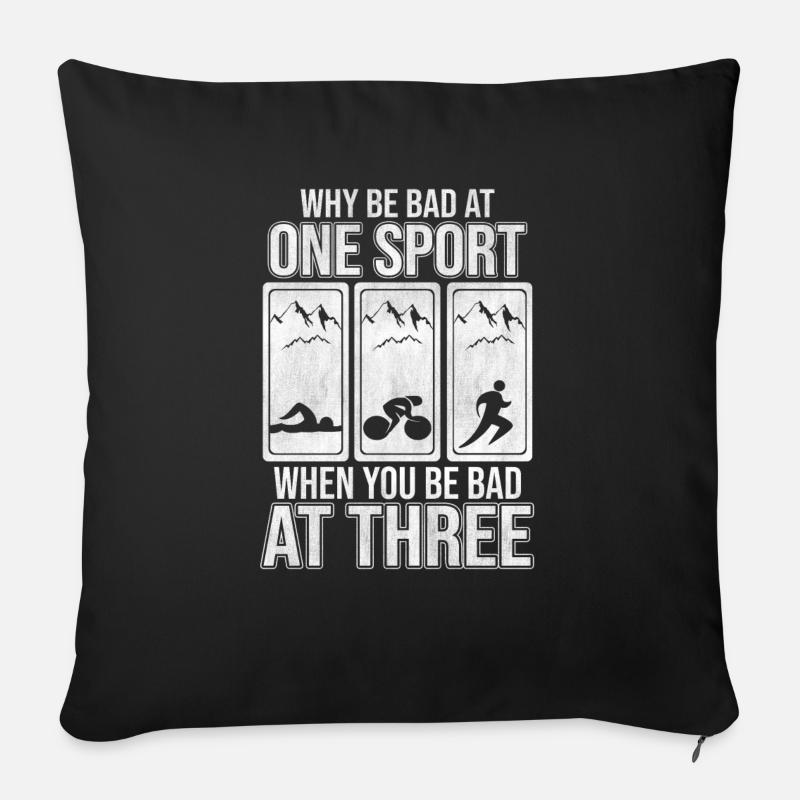 Triathlon Triathlet - Sofakissenbezug 45 x 45 cm - Schwarz