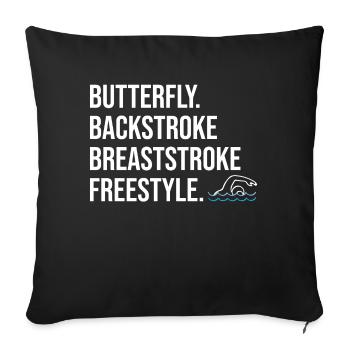 Nageurs nageurs - Housse de coussin décorative 45 x 45 cm - noir - Devant